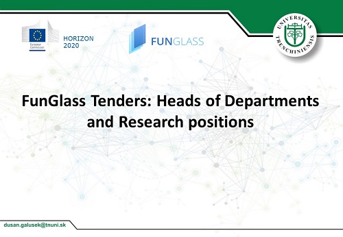 FunGlass Tenders: Heads of Departments and Research positions